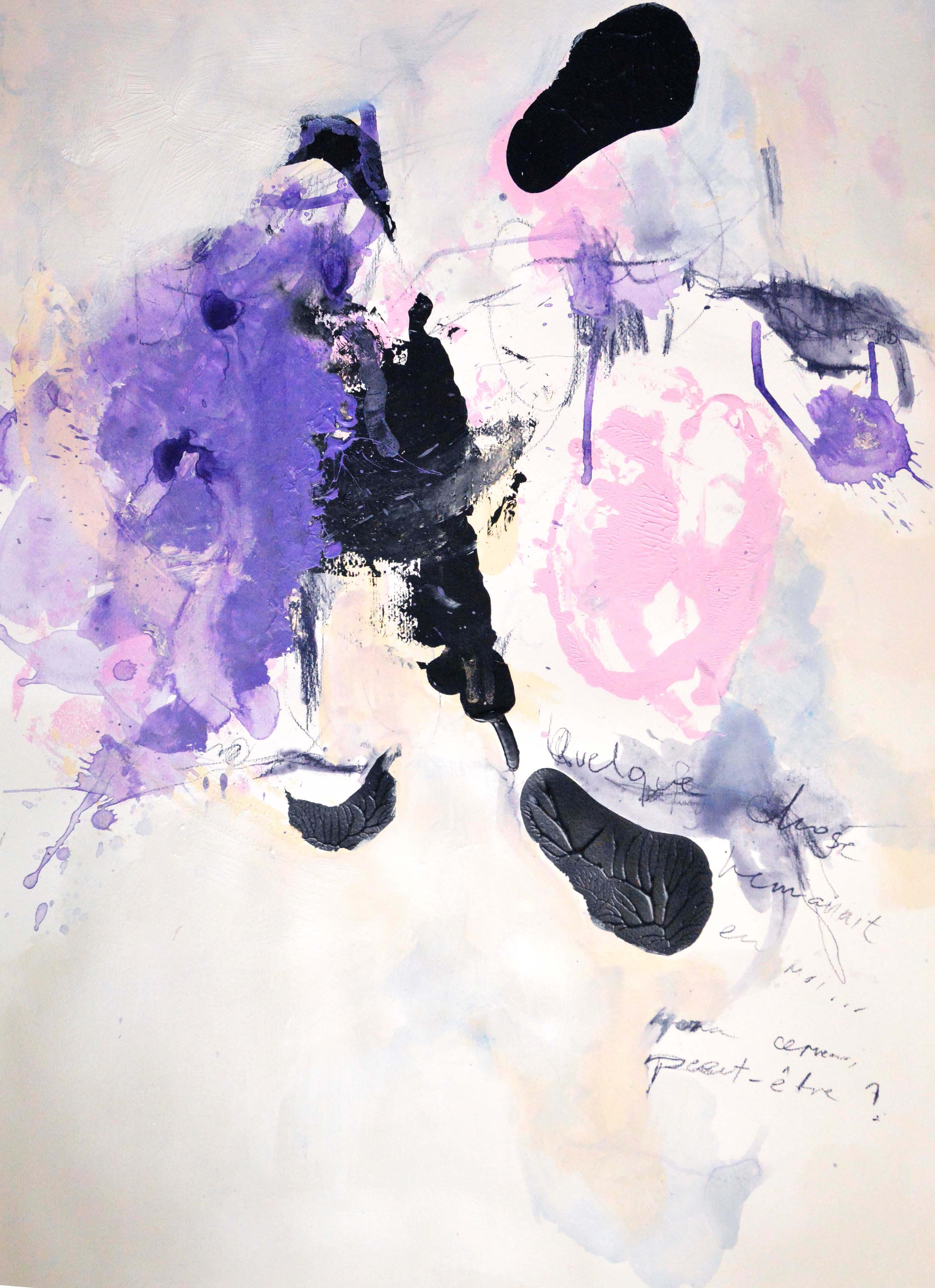 Abstract Painting Gugi Goo - Quelque chose remuait en moi..., Peinture, Acrylique sur papier