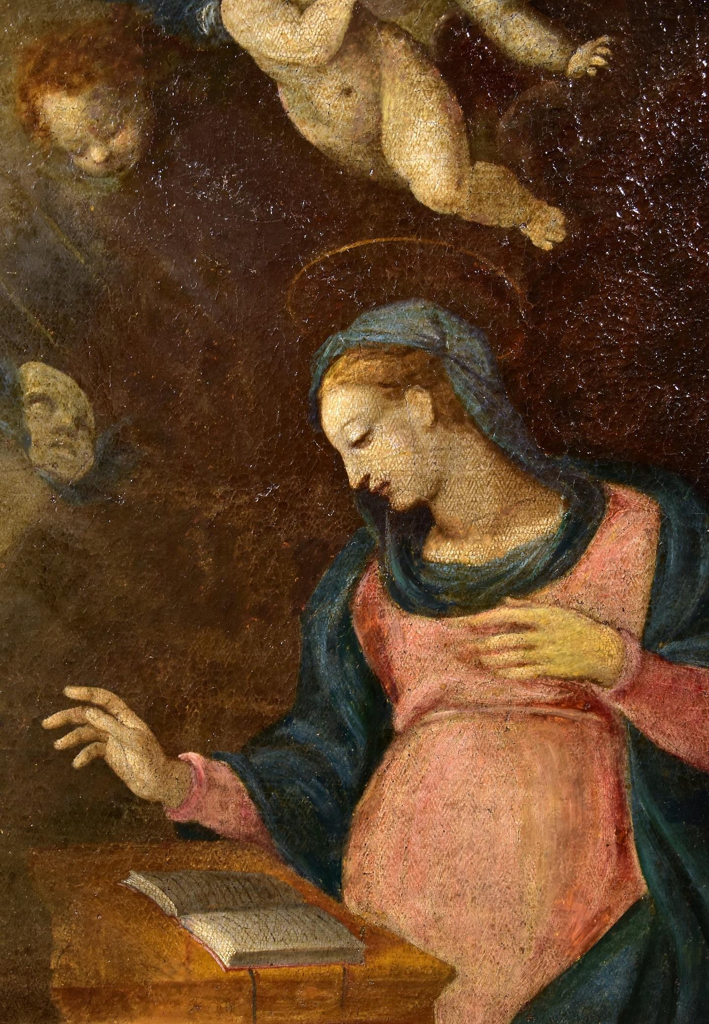 Annunciation Caccia Paint Oil on canvas Old master 16/17th Century Leonardo Art 4