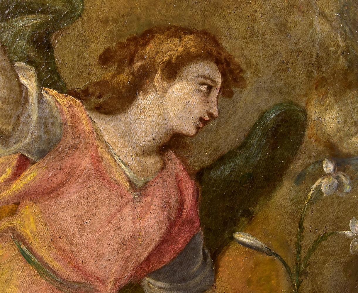 Annunciation Caccia Paint Oil on canvas Old master 16/17th Century Leonardo Art 8