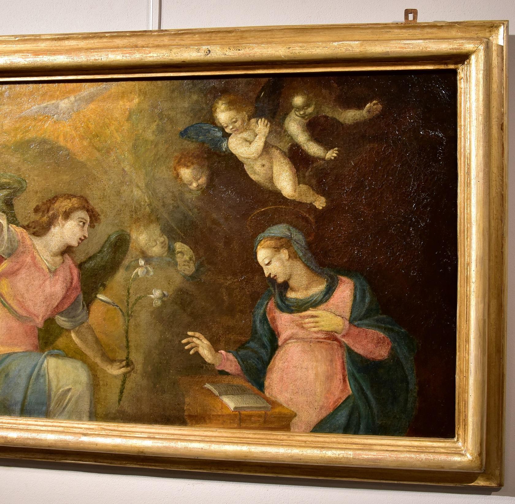 Annunciation Caccia Paint Oil on canvas Old master 16/17th Century Leonardo Art 1