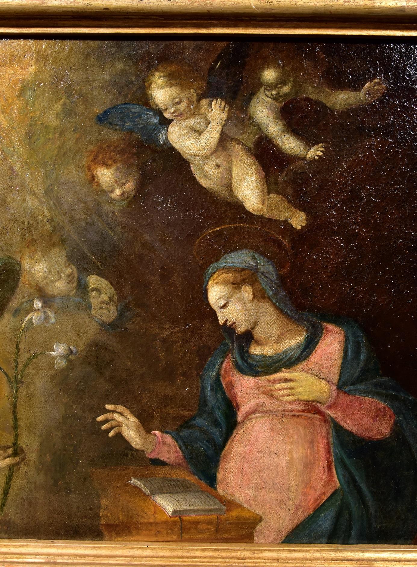 Annunciation Caccia Paint Oil on canvas Old master 16/17th Century Leonardo Art 2
