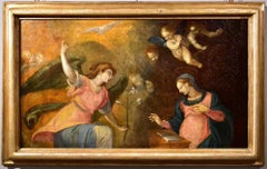 Annunciation Caccia Paint Oil on canvas Old master 16/17th Century Leonardo Art