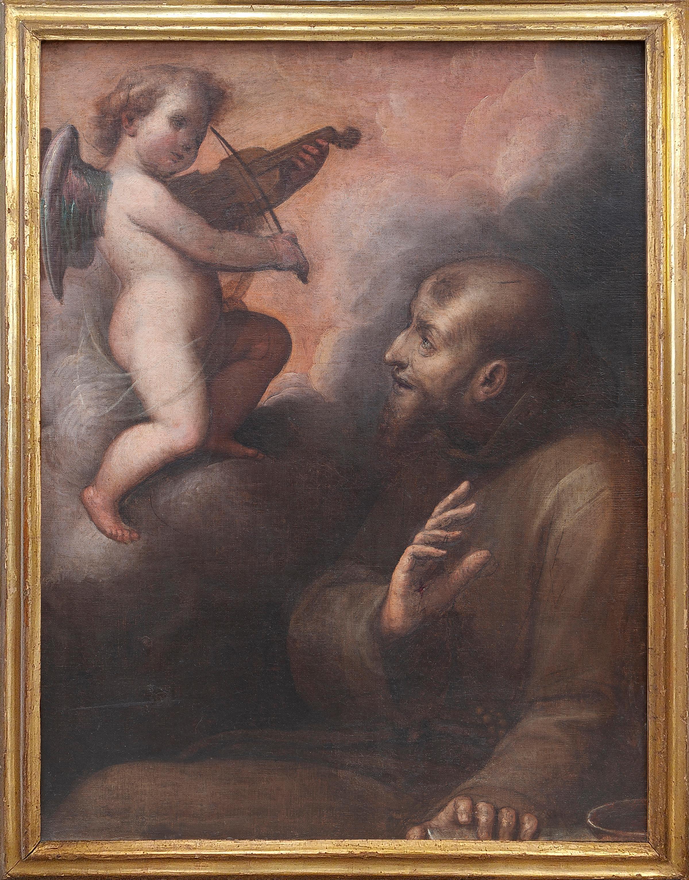 Saint Francis of Assisi comforted by an angel