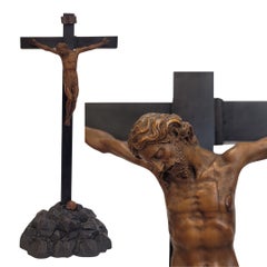 BaroqueWooden Sculpture, Christ crucified following Guglielmo Della Porta Italy
