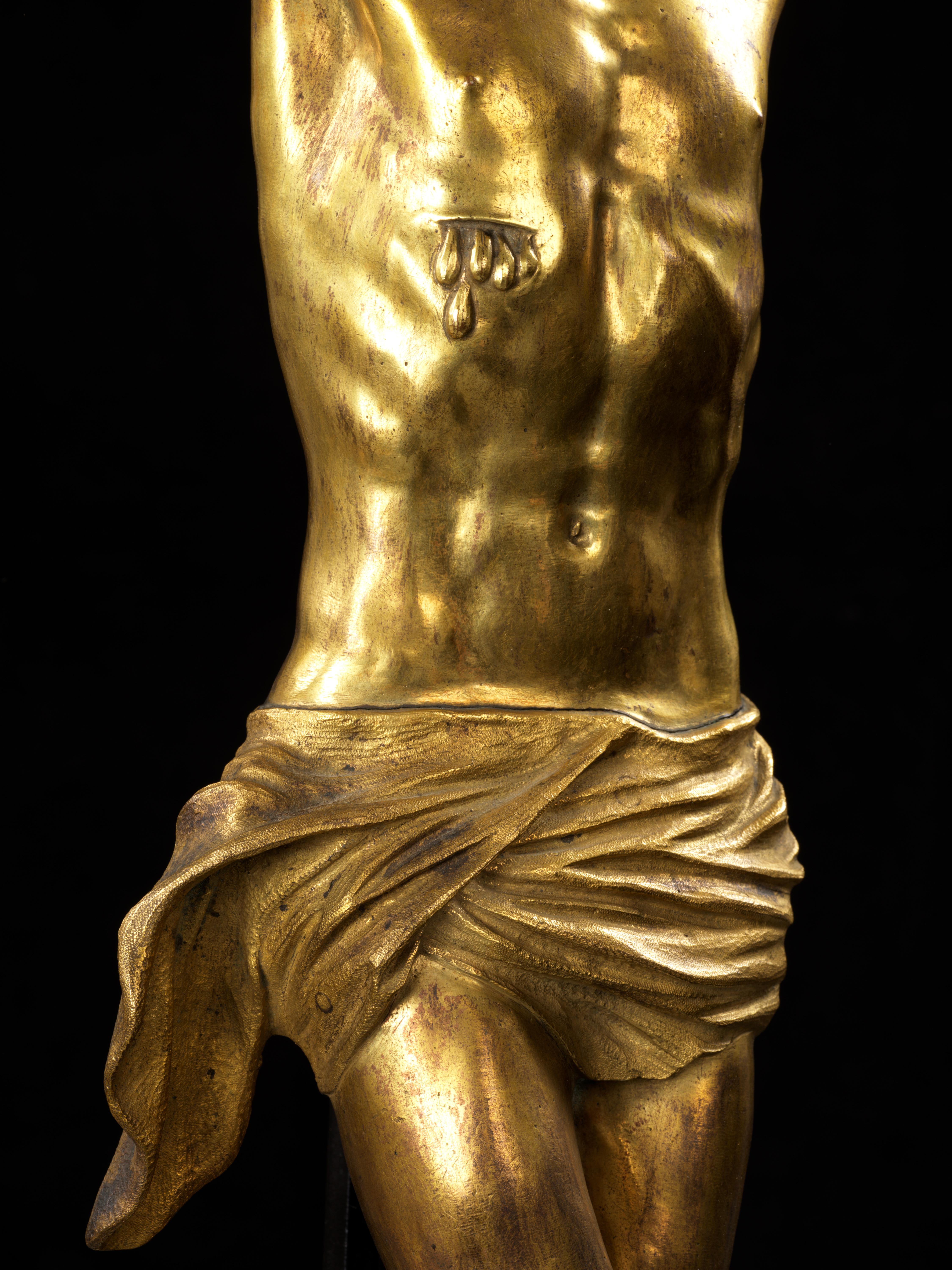 VERGOLDETE BRONZEFIGUR VON CRISTO MORTO ATTR. G DELLA PORTA, italienische RENAISSANCE im Angebot 1