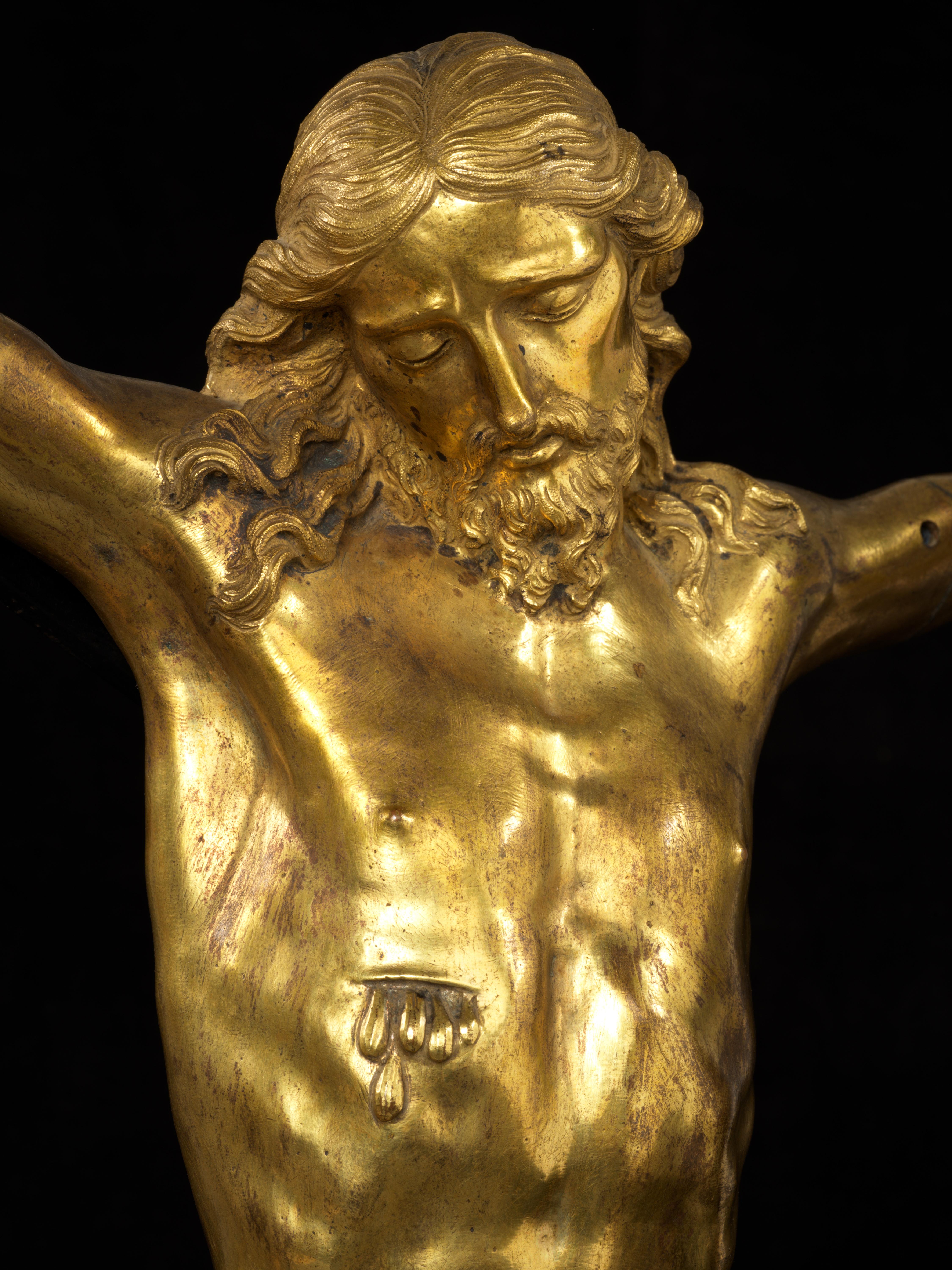 VERGOLDETE BRONZEFIGUR VON CRISTO MORTO ATTR. G DELLA PORTA, italienische RENAISSANCE im Angebot 2