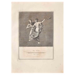 Ancient Roman Fresco Herculaneum - Original Etching G. Morghen  - 18th Century