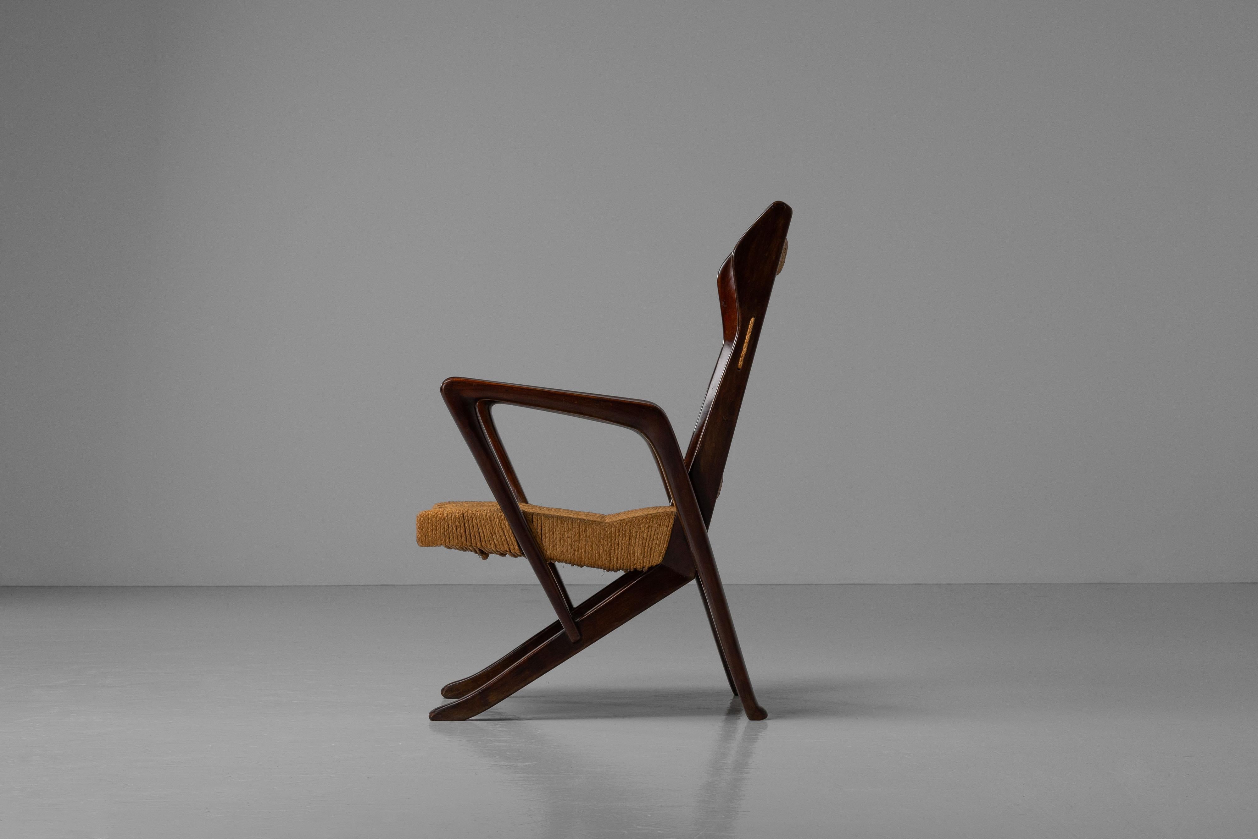 Mid-Century Modern Fauteuil Guglielmo Pecorini Edizioni I Due Forni Italie 1942 en vente