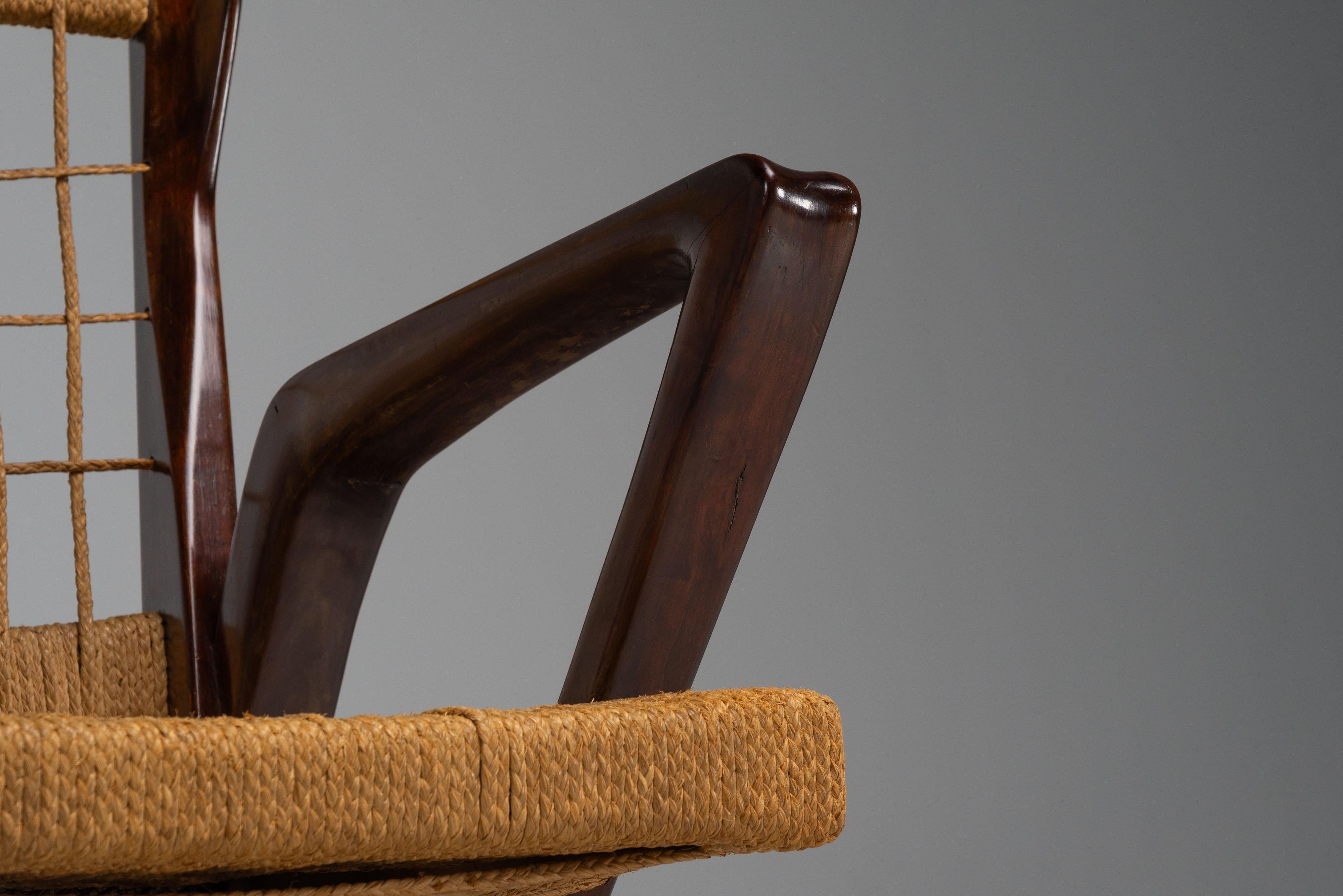 Corde Fauteuil Guglielmo Pecorini Edizioni I Due Forni Italie 1942 en vente