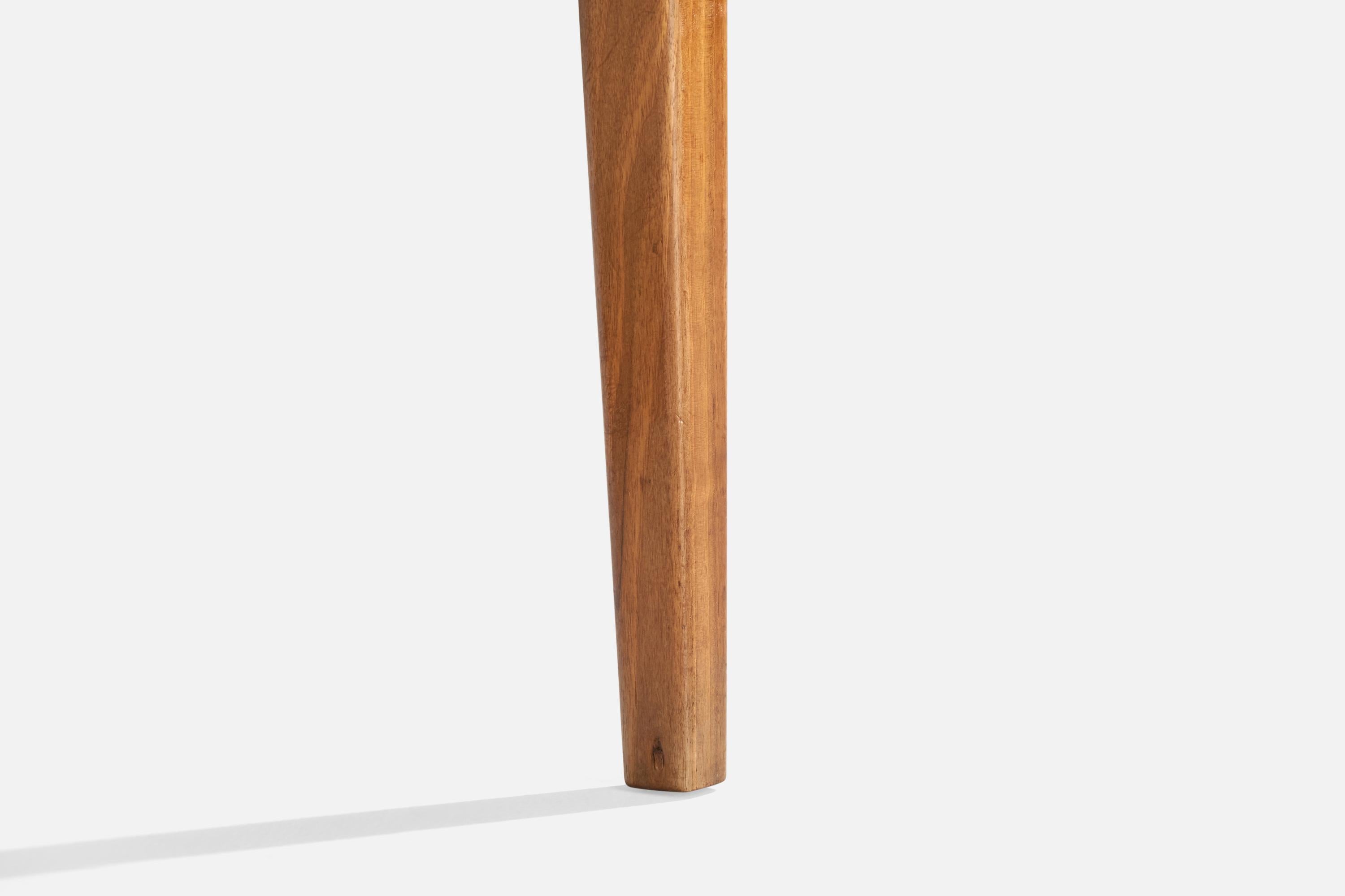 Guglielmo Pecorini, Armchair, Walnut, Leather, Italy, 1940s For Sale 6