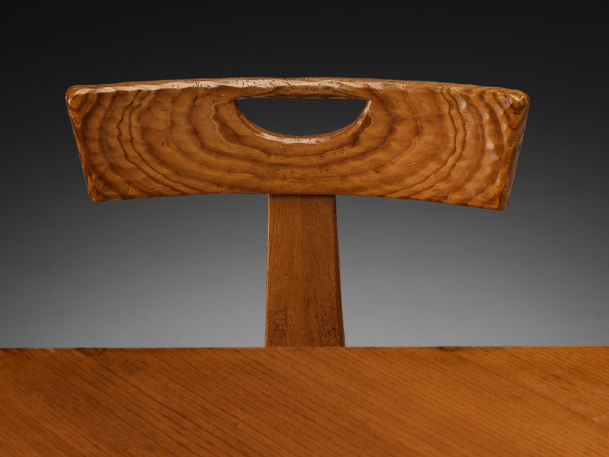 Guglielmo Pecorini Ensemble de salle à manger avec chaises et table en Wood Wood Bon état - En vente à Waalwijk, NL