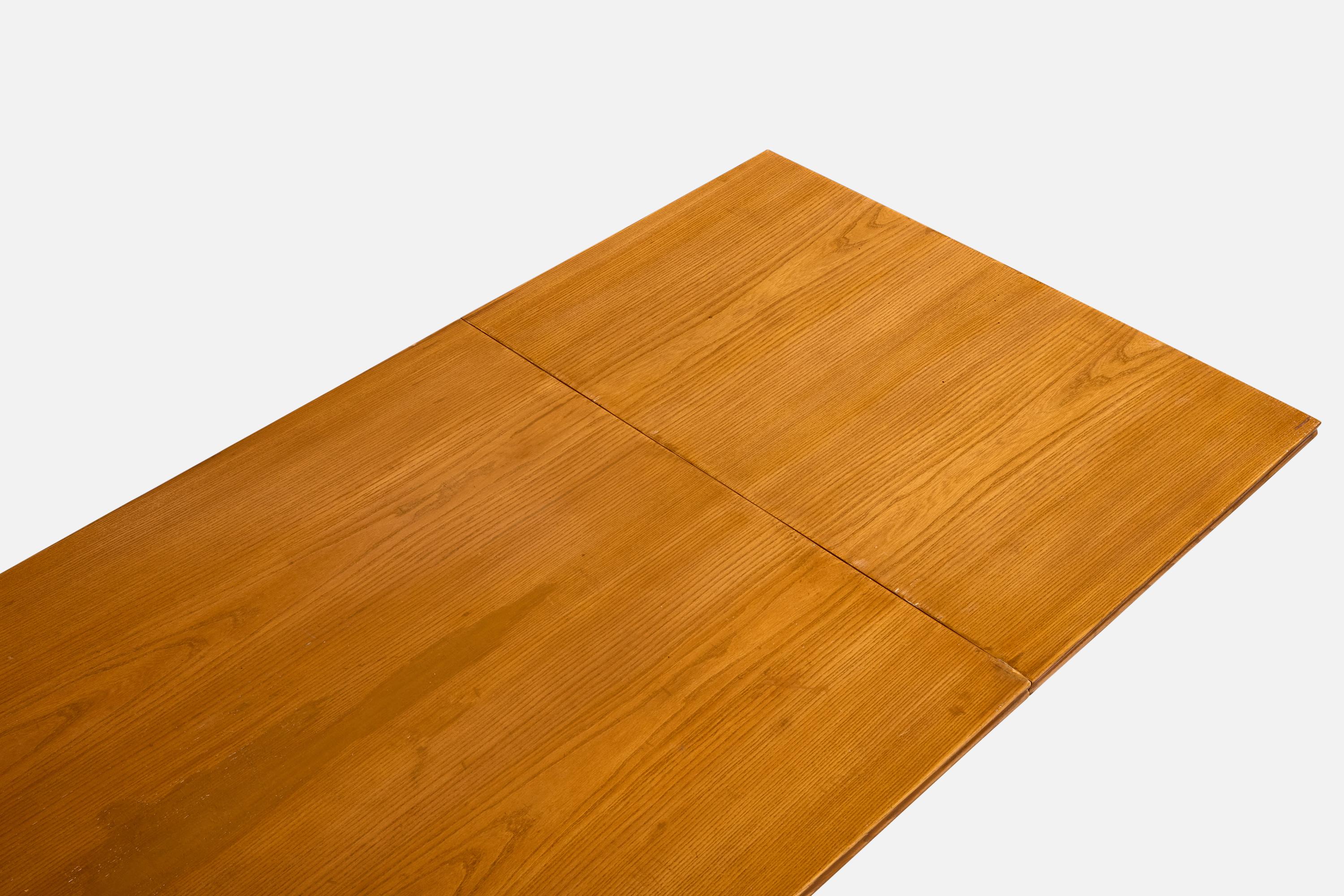 Mid-20th Century Guglielmo Pecorini, Extendible Dining Table, Oak, Italy, 1951 For Sale