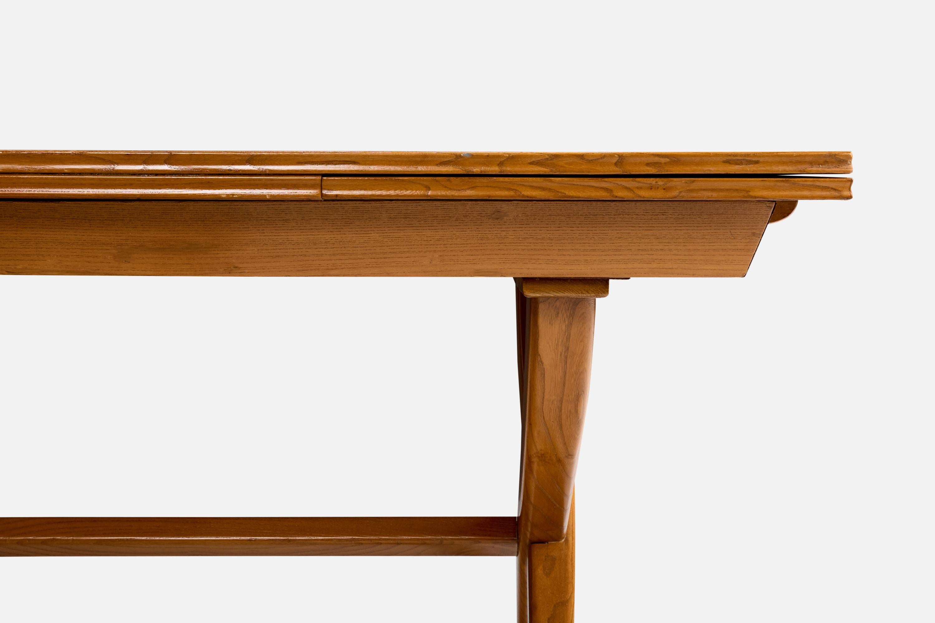 Guglielmo Pecorini, Extendible Dining Table, Oak, Italy, 1951 For Sale 3