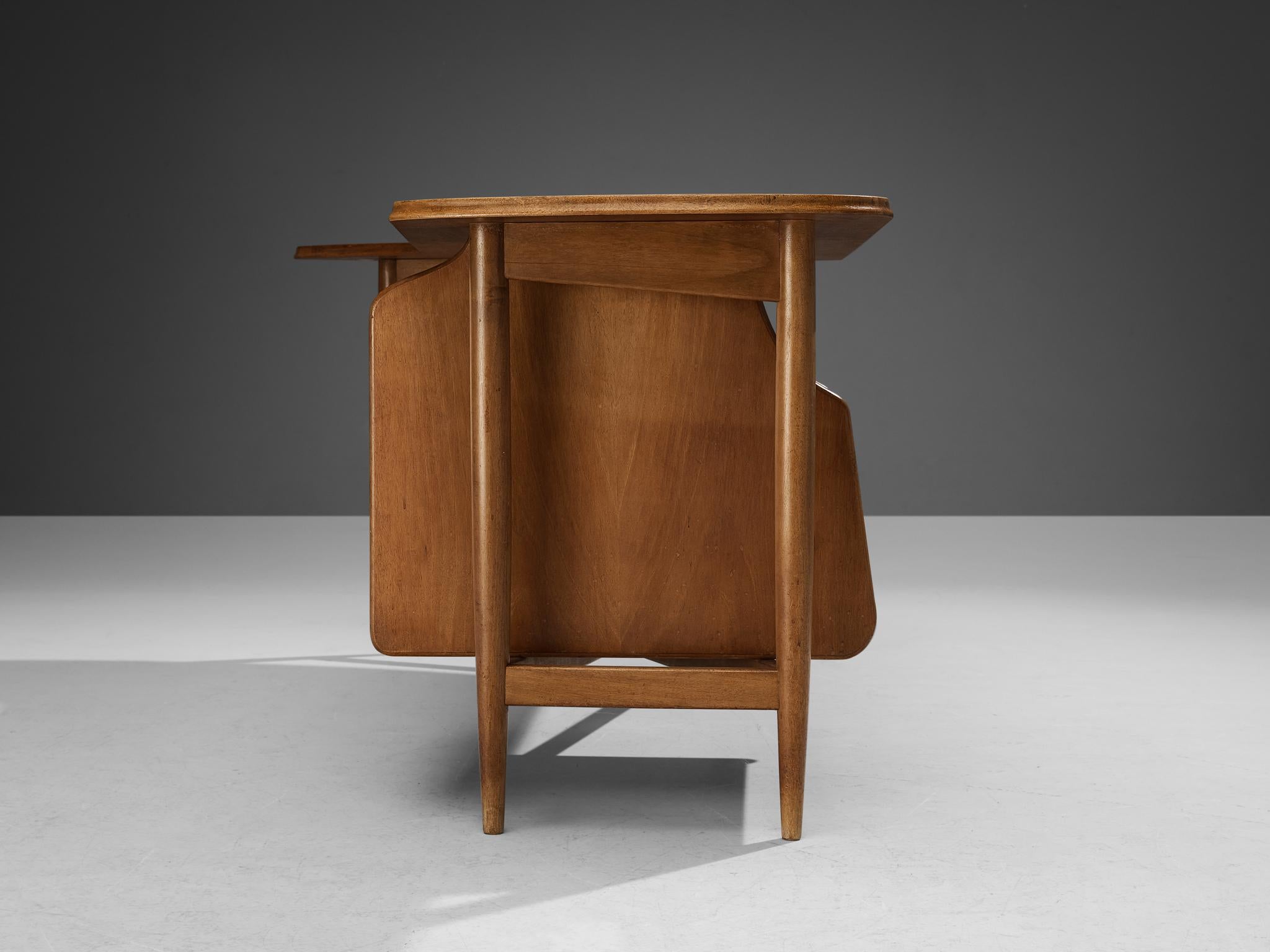 Mid-Century Modern Guglielmo Pecorini Freestanding Desk in Walnut