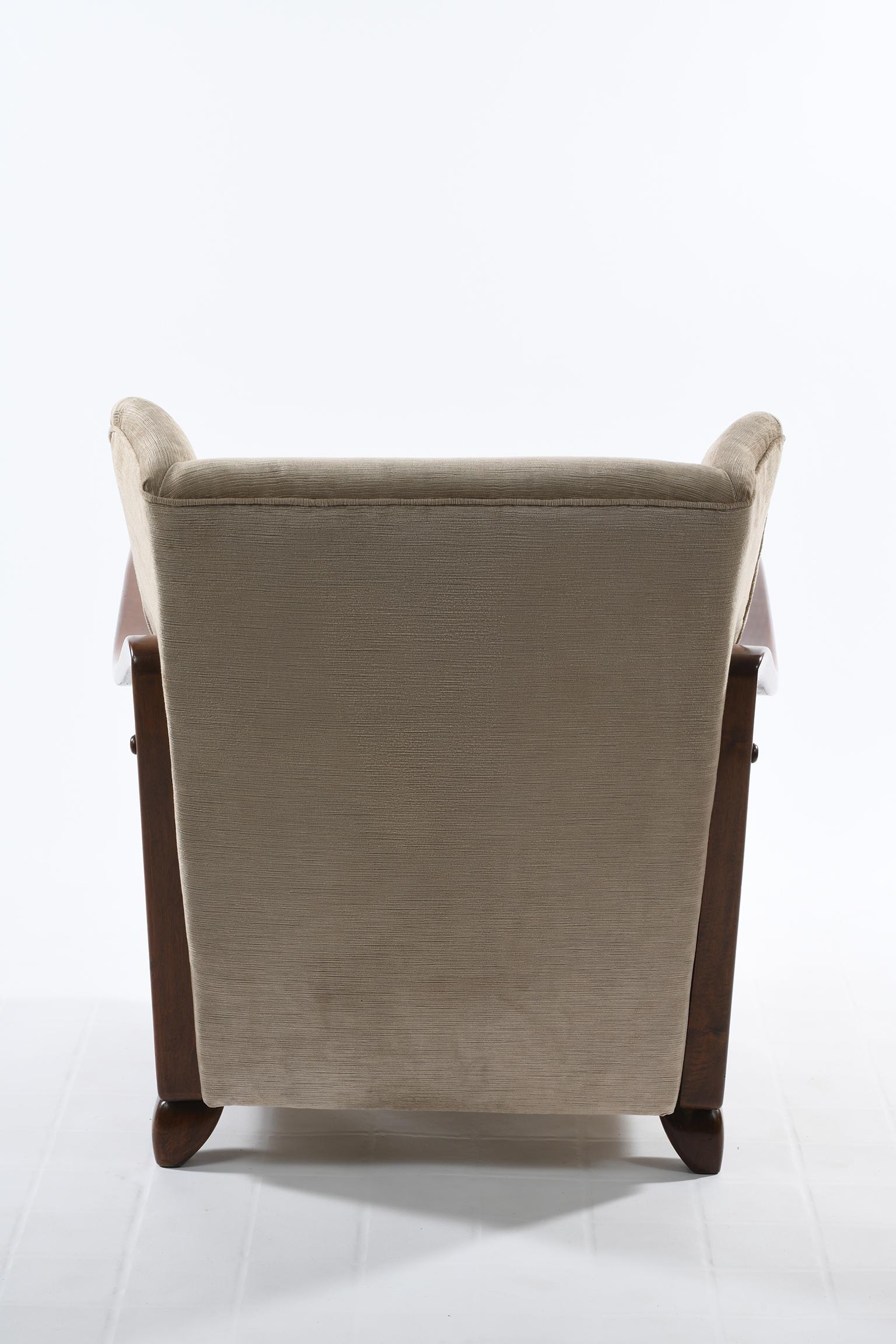 Guglielmo Pecorini Italian Midcentury Four Published Armchairs, Velvet Covered 5