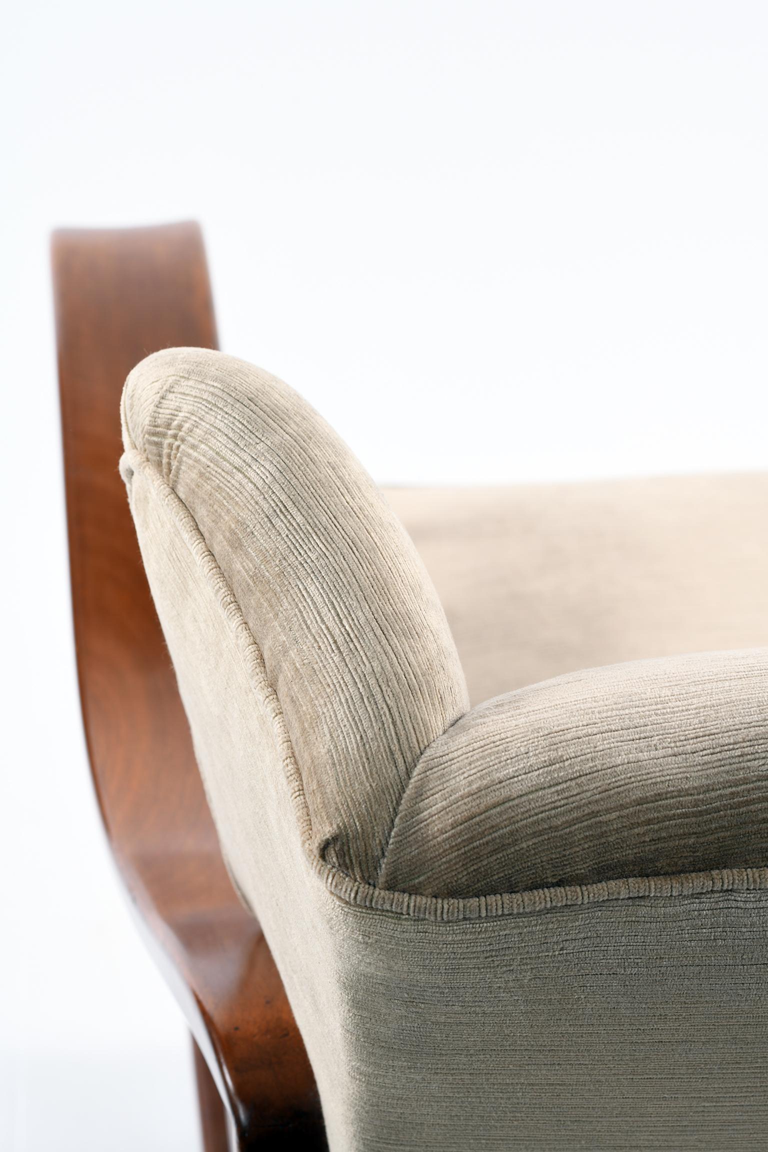 Guglielmo Pecorini Italian Midcentury Four Published Armchairs, Velvet Covered 8