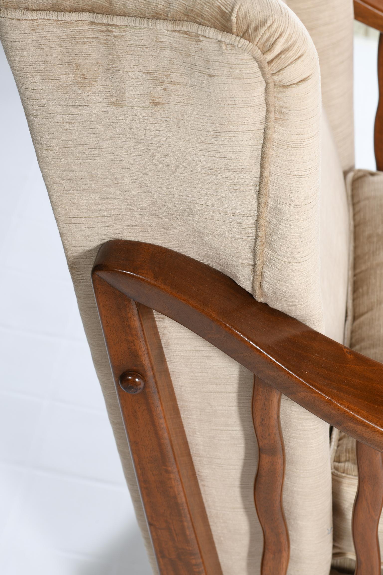 Guglielmo Pecorini Italian Midcentury Four Published Armchairs, Velvet Covered 12