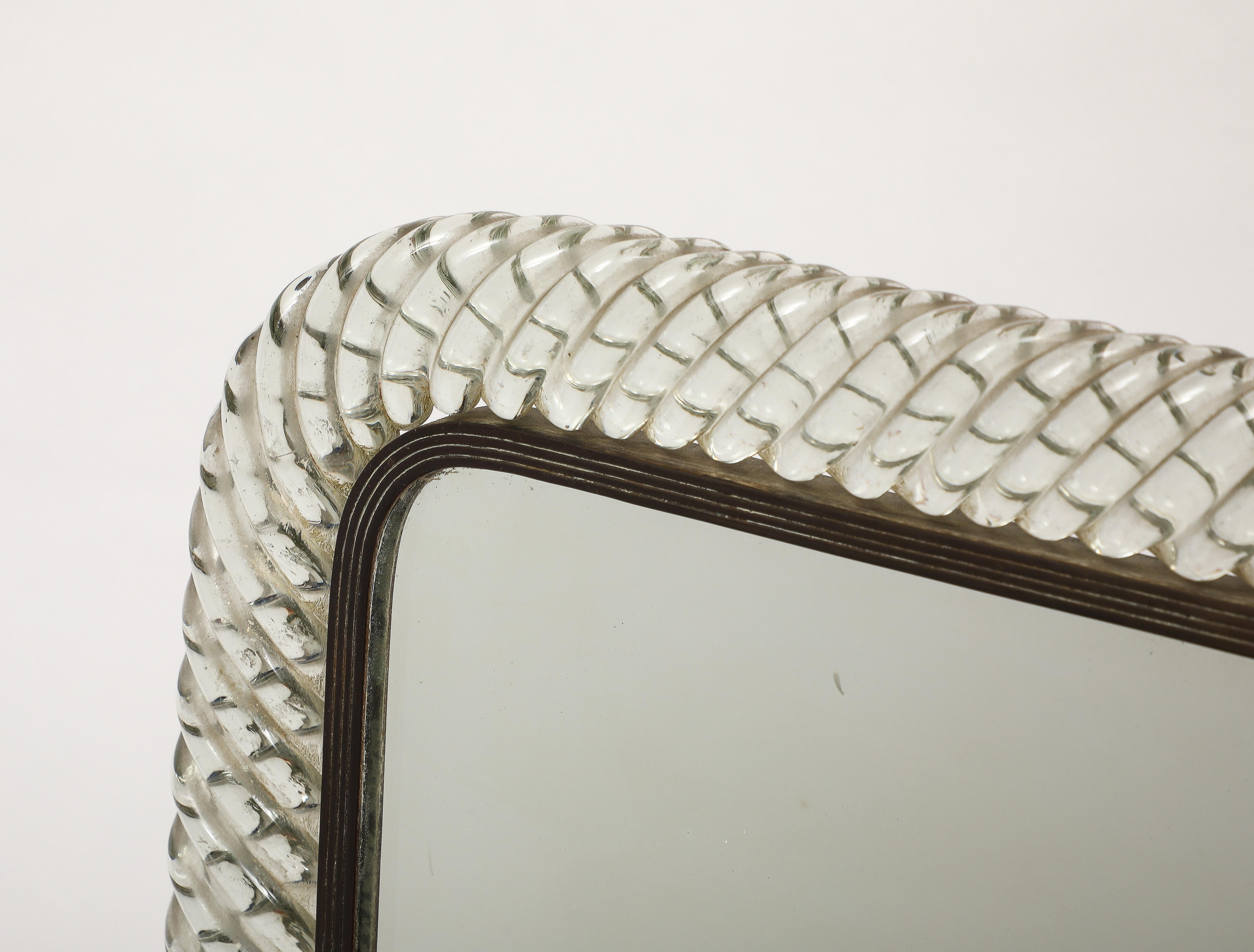 Guglielmo Pecorini Rare Vanity Table Attached Venini Folding Mirror Model No. 21 en vente 5