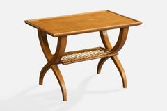 Guglielmo Pecorini, Side Table, Wood, Rope, Italy, 1950s