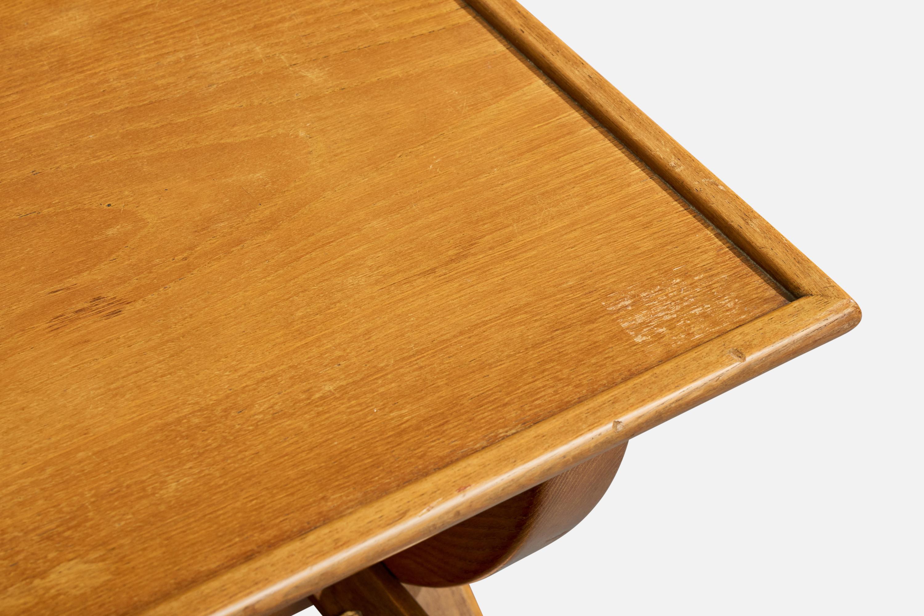 Corde Guglielmo Pecorini, Side Table, Wood, Rope, Italy, 1950s en vente