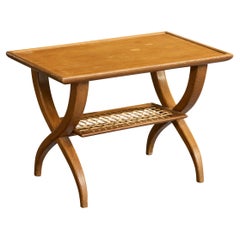 Guglielmo Pecorini, Side Table, Wood, Rope, Italy, 1950s