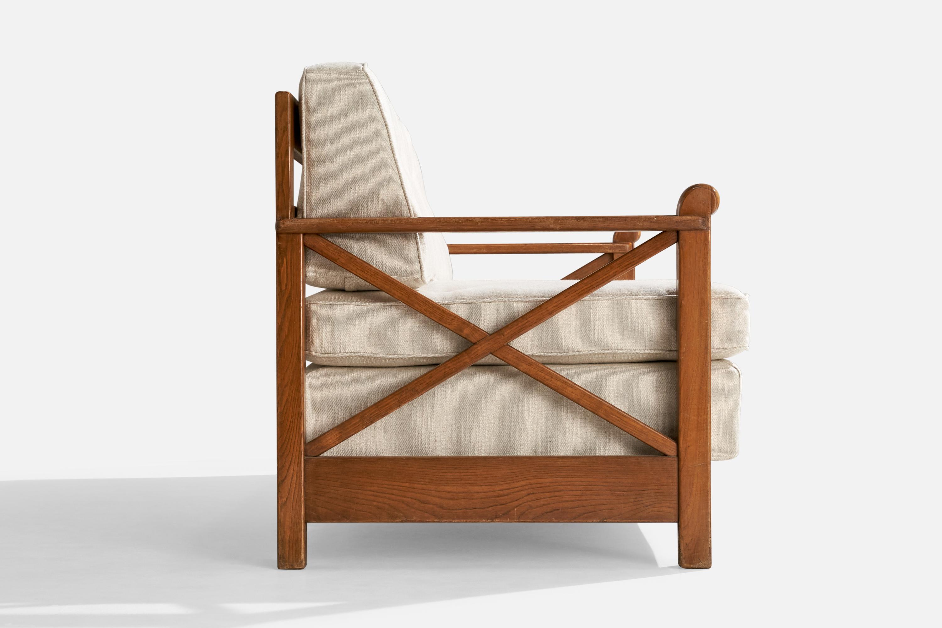 Guglielmo Pecorini, Sofa, Holz, Stoff, Italien, 1954 im Angebot 4