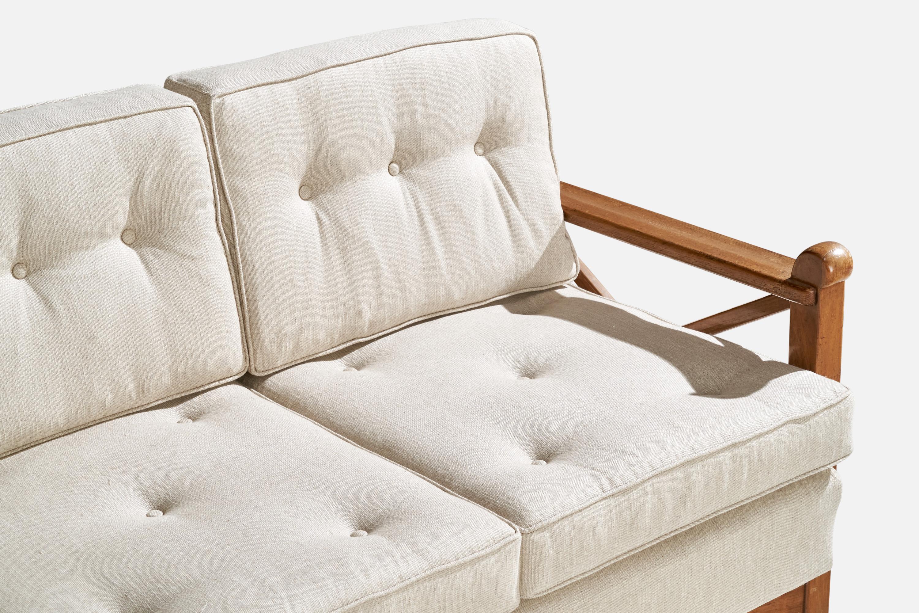 Guglielmo Pecorini, Sofa, Holz, Stoff, Italien, 1954 im Angebot 5