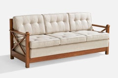 Guglielmo Pecorini, Sofa, Wood, Fabric, Italy, 1954