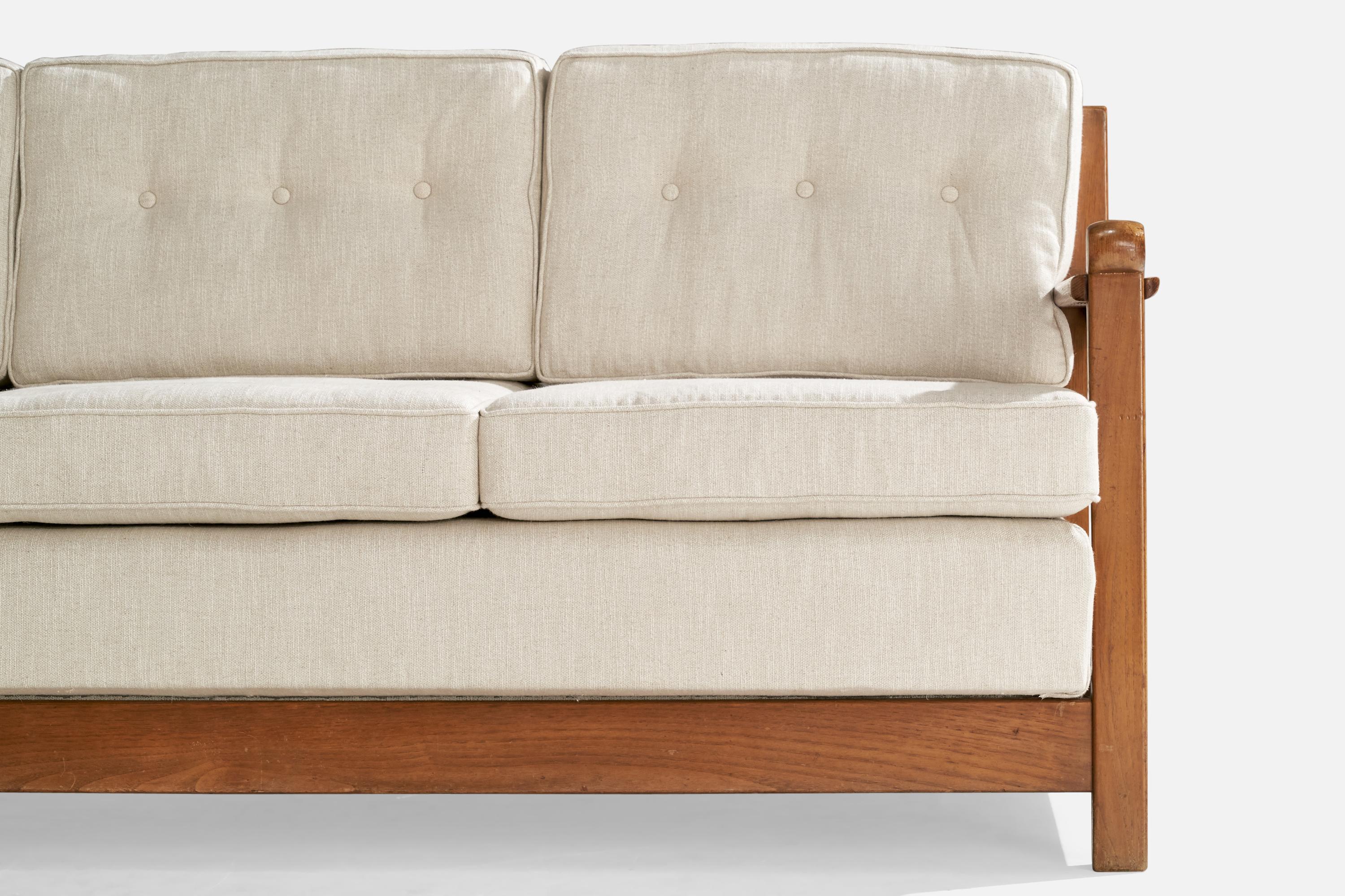 Guglielmo Pecorini, Sofa, Holz, Stoff, Italien, 1954 (Italienisch) im Angebot