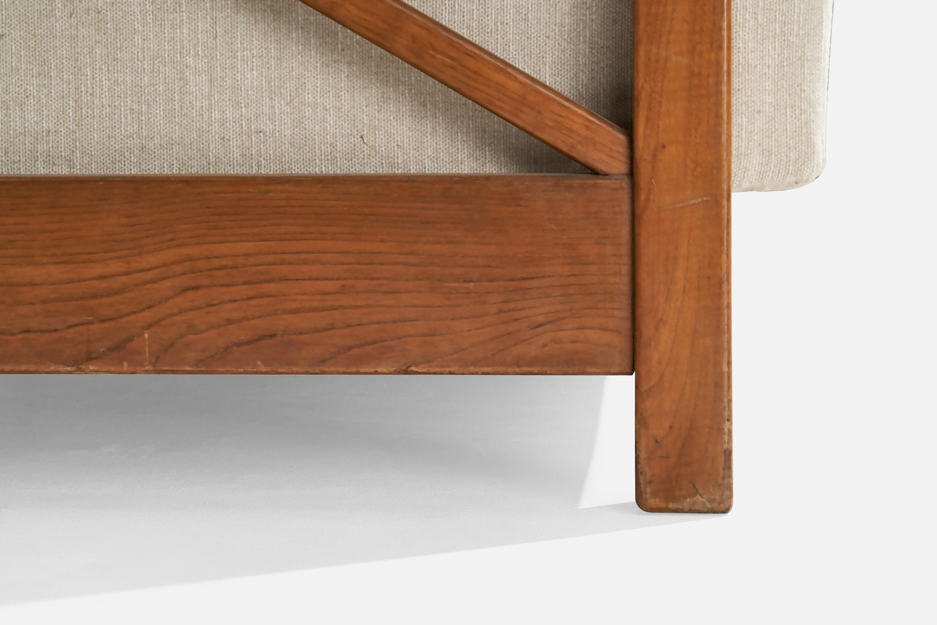 Guglielmo Pecorini, Sofa, Holz, Stoff, Italien, 1954 (Mitte des 20. Jahrhunderts) im Angebot