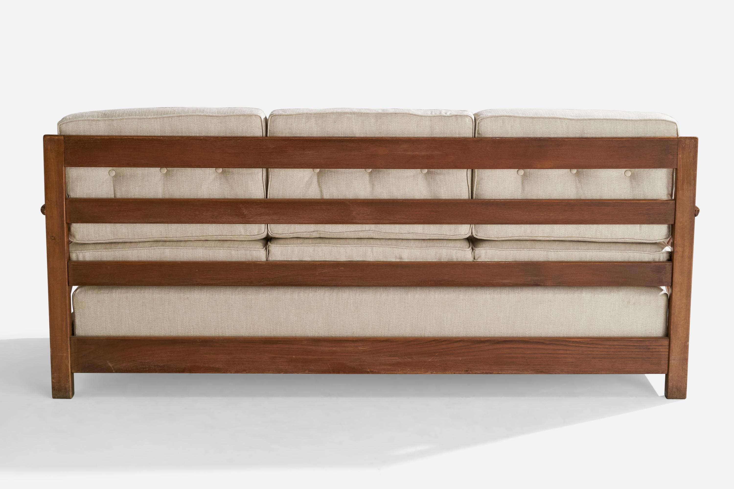Guglielmo Pecorini, Sofa, Holz, Stoff, Italien, 1954 im Angebot 2
