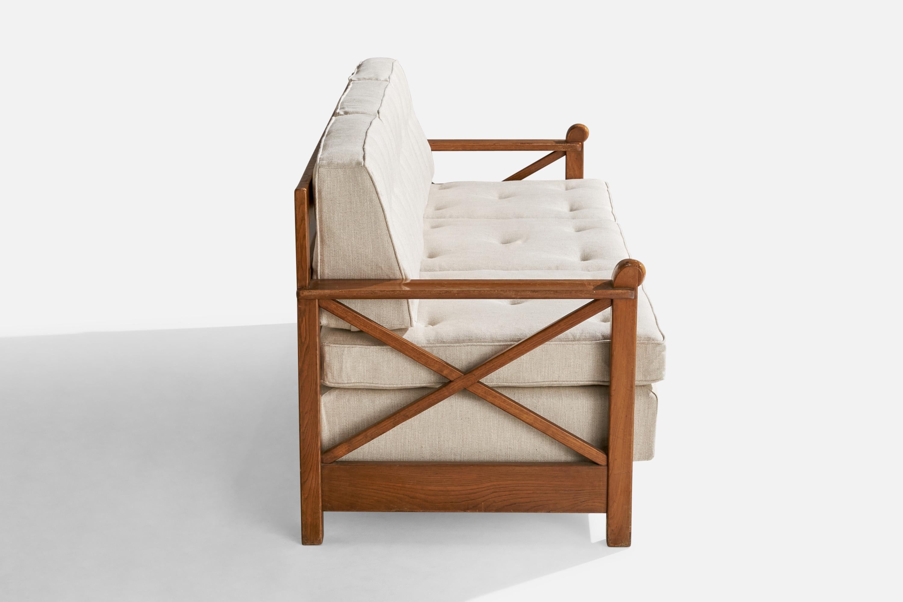 Guglielmo Pecorini, Sofa, Holz, Stoff, Italien, 1954 im Angebot 3