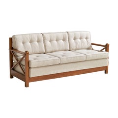 Guglielmo Pecorini, Sofa, Wood, Fabric, Italy, 1954