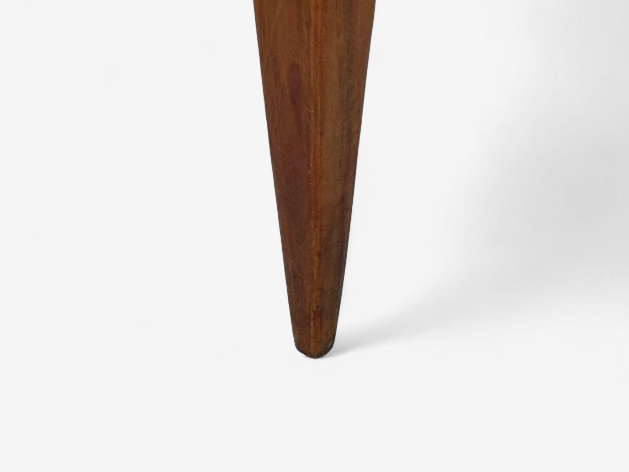 Guglielmo Pecorini, Gebeiztes Holz, Beige Samt, Ottomane, Italien, 1950er Jahre im Angebot 3