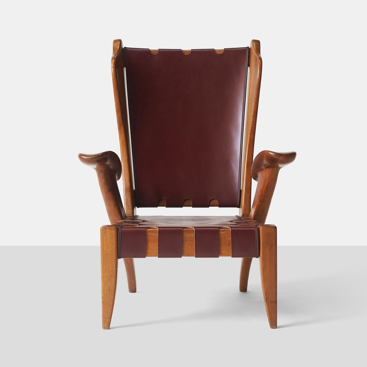 Moderne Paire de fauteuils à dossier haut de Guglielmo Pecorini en vente