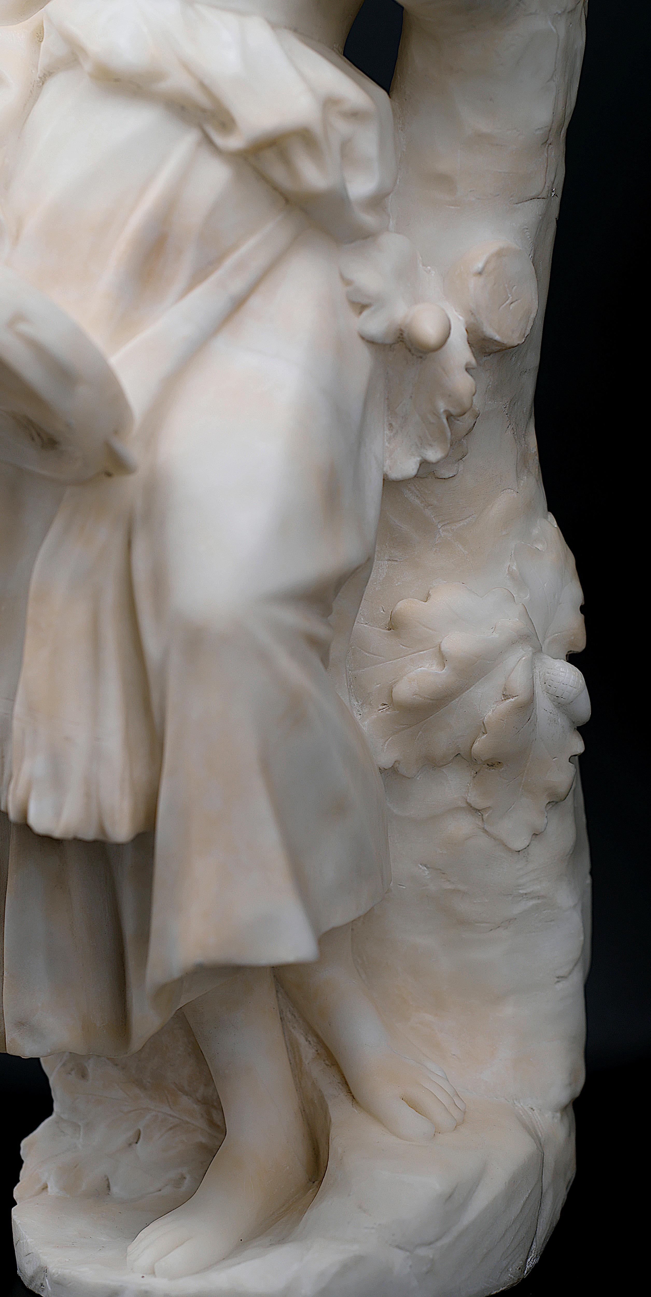 Guglielmo PUGI Escultura de joven gitano con pandereta, década de 1880 en venta 3