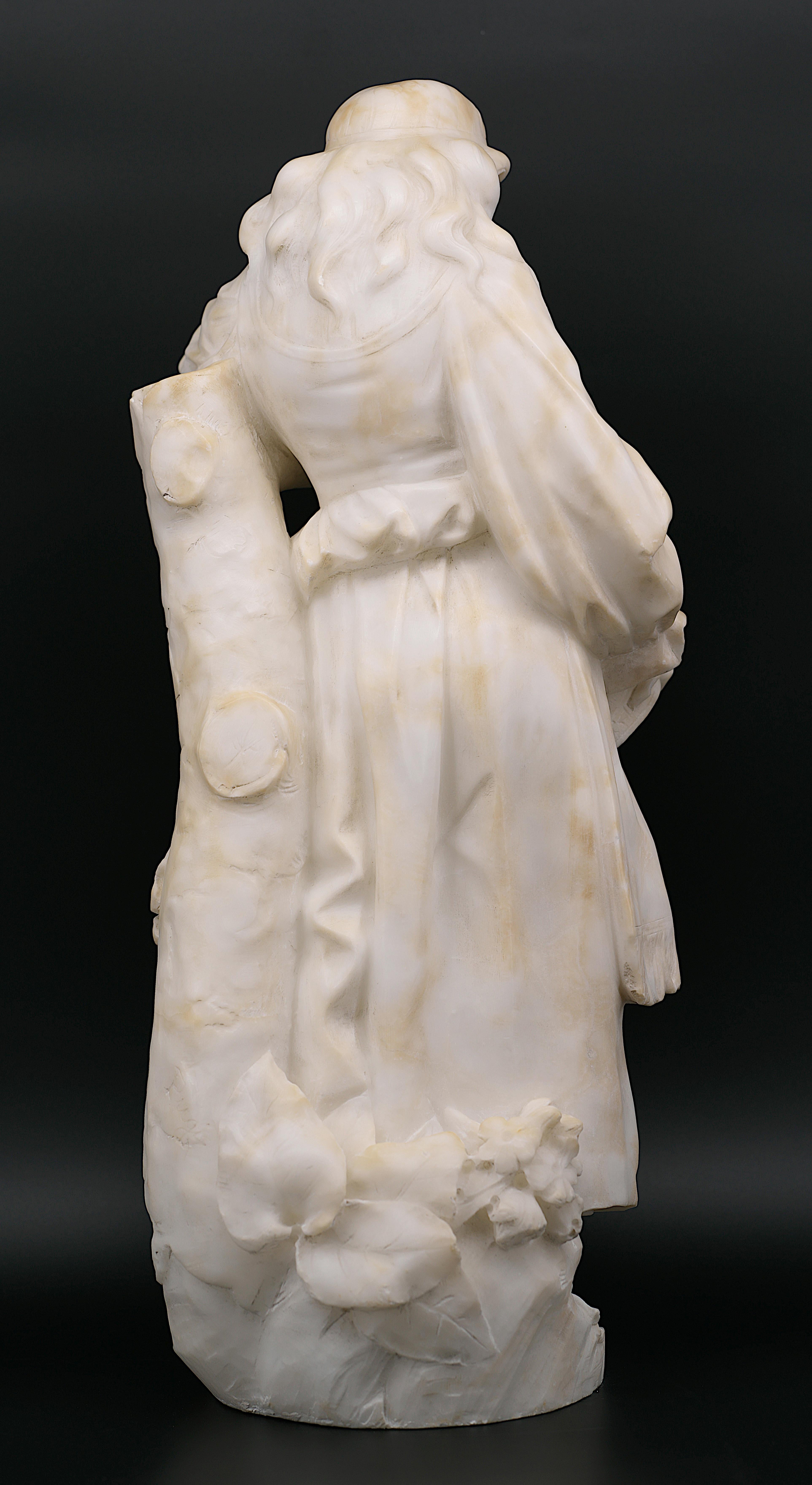 Guglielmo PUGI Escultura de joven gitano con pandereta, década de 1880 en venta 5