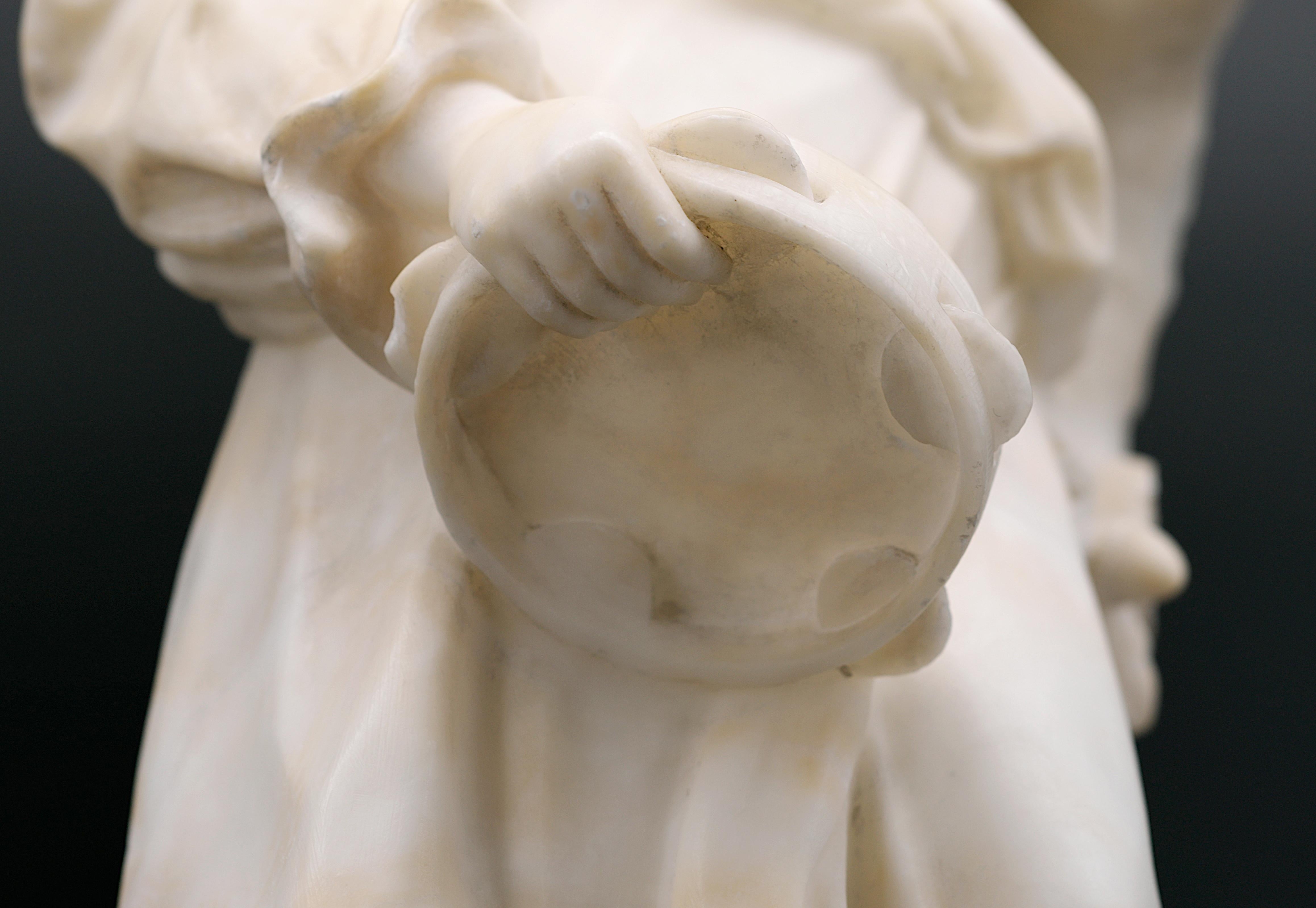 Guglielmo PUGI Escultura de joven gitano con pandereta, década de 1880 en venta 1