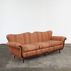 Guglielmo Ulrich, Canapé 3 places Art Déco en tissu et noyer, années 1930