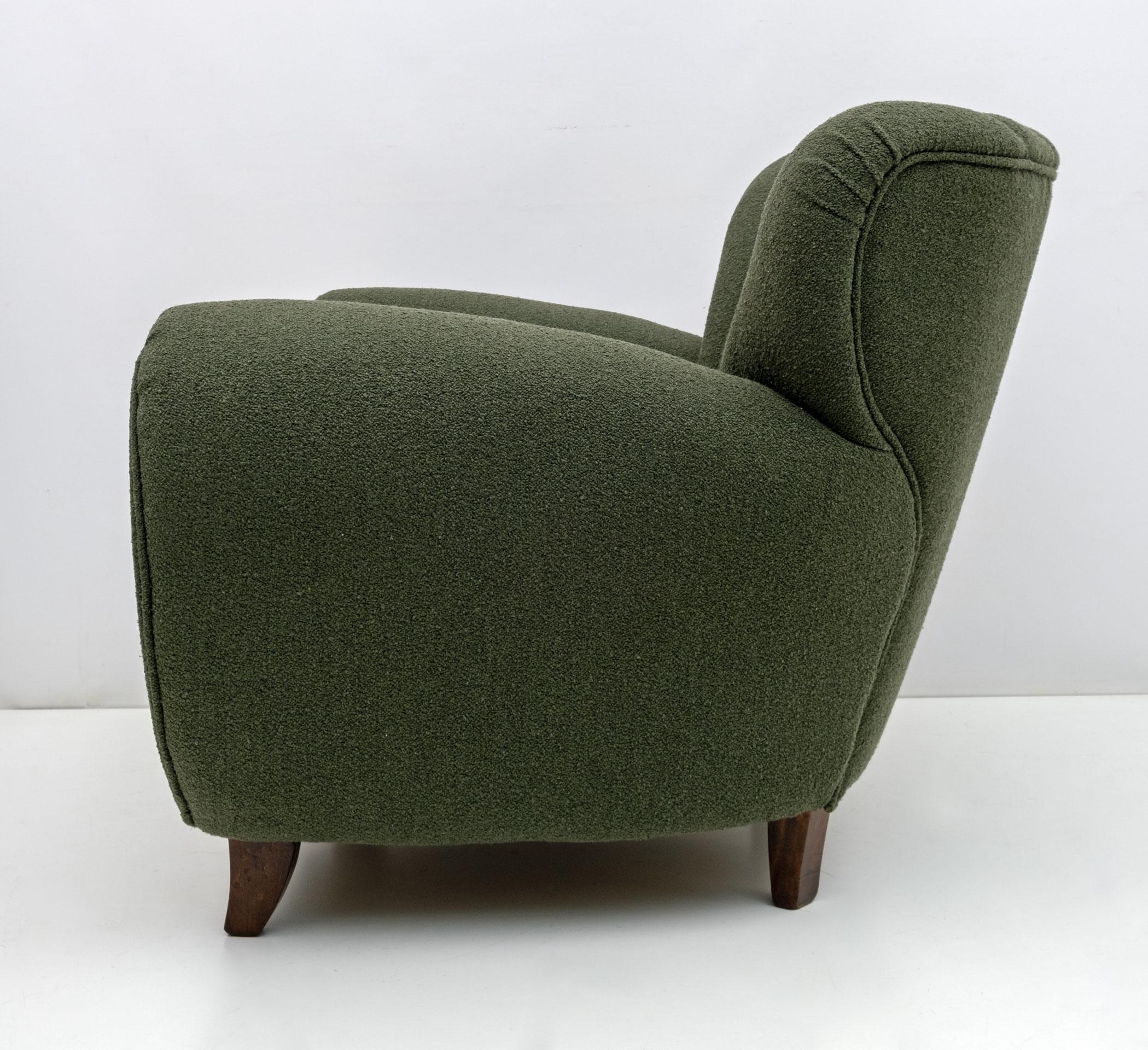 Guglielmo Ulrich zugeschriebene italienische Bouclé-Sessel im Art déco-Stil, 1940er Jahre, Paar im Angebot 1