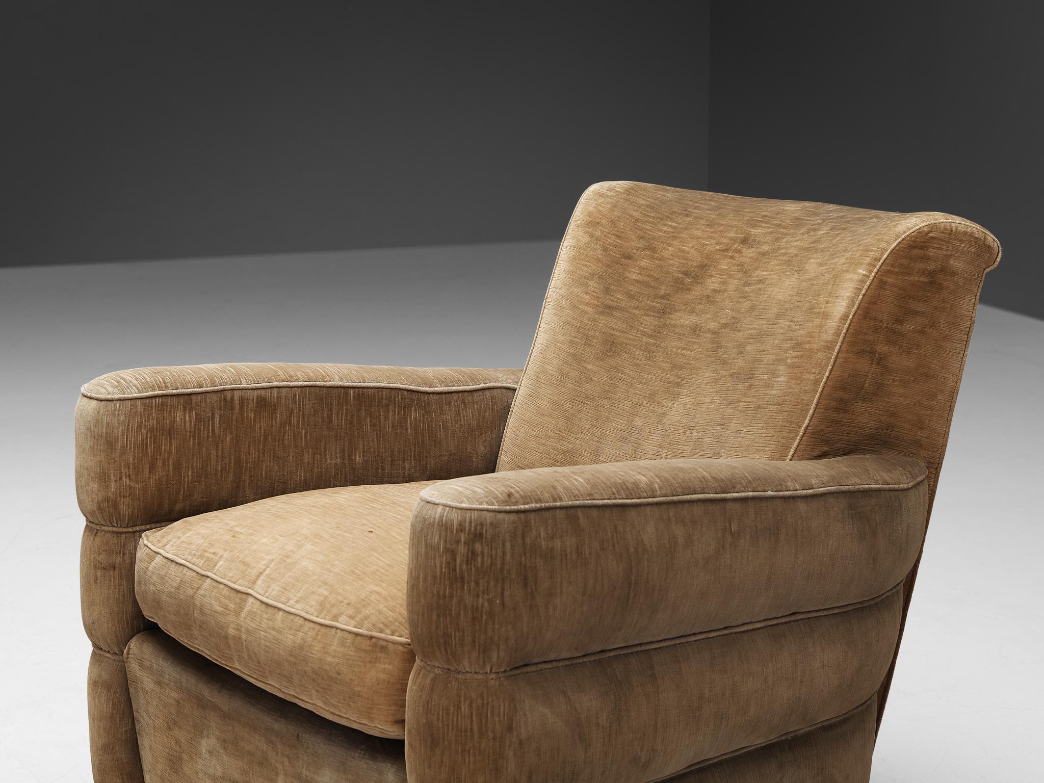 Guglielmo Ulrich Art Deco Lounge Chairs in Beige Upholstery 1