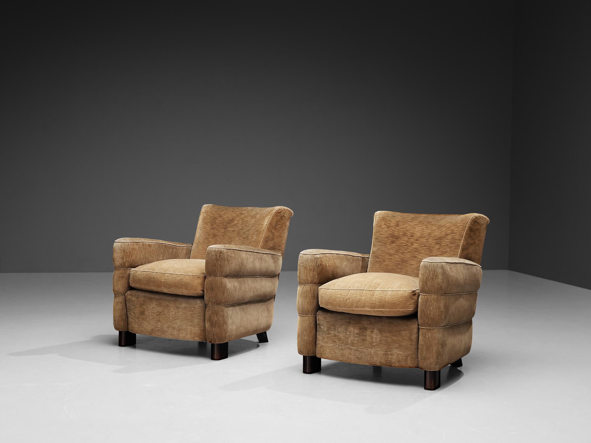 Guglielmo Ulrich Art Deco Lounge Chairs in Beige Upholstery 2
