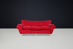 Guglielmo Ulrich, Art déco-Sofa aus Original-Samtstoff, Italien 1930er Jahre