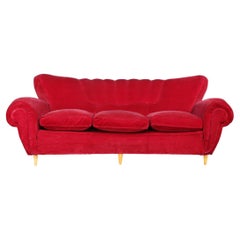 Guglielmo Ulrich Art Deco Sofa in Original Velvet Fabric, Italy 1930s