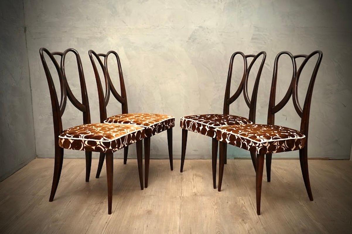 Chaises de salle à manger Art déco italiennes attribuées à Guglielmo Ulrich, 1940 en vente 2