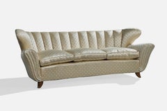 Guglielmo Ulrich Attribution, Sofa, Fabric, Wood, Italy, 1950s