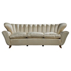 Guglielmo Ulrich Attribution, Sofa, Fabric, Wood, Italy, 1950s