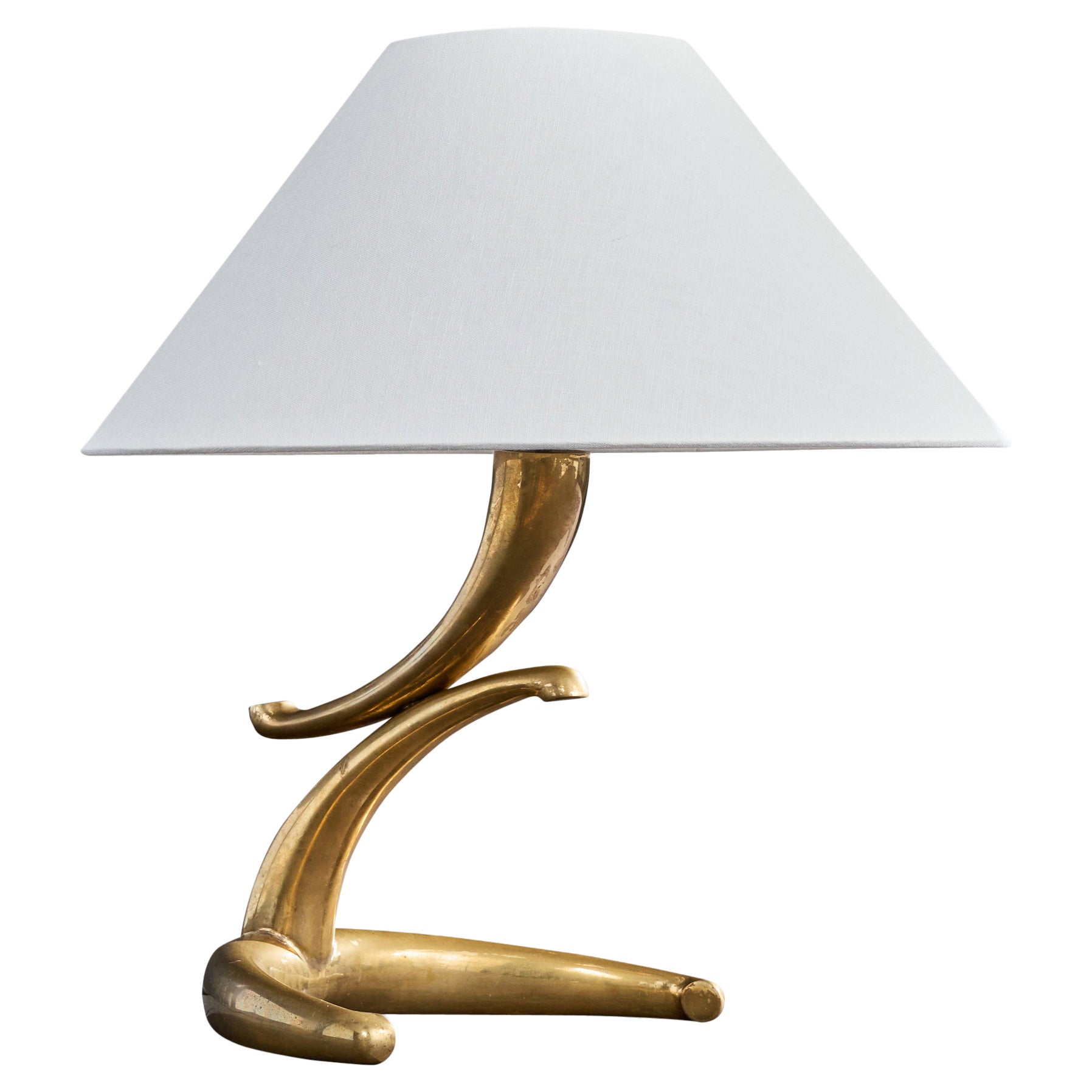 Guglielmo Ulrich Attribution, Tischlampe, Messing, Italien, 1940er Jahre