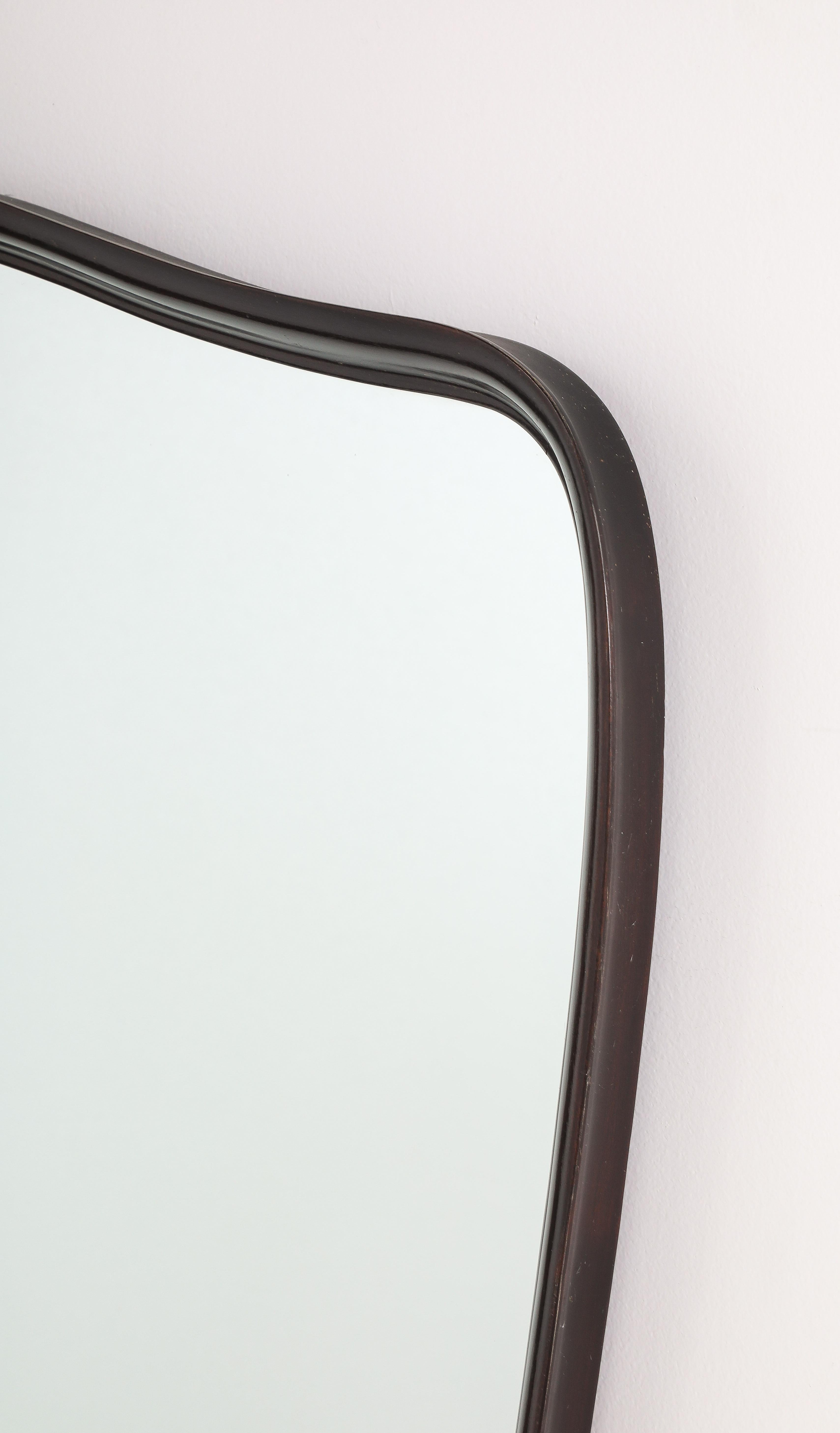 Guglielmo Ulrich Att. Carved Walnut Wall Mirror, Italy, circa 1940 For Sale 3