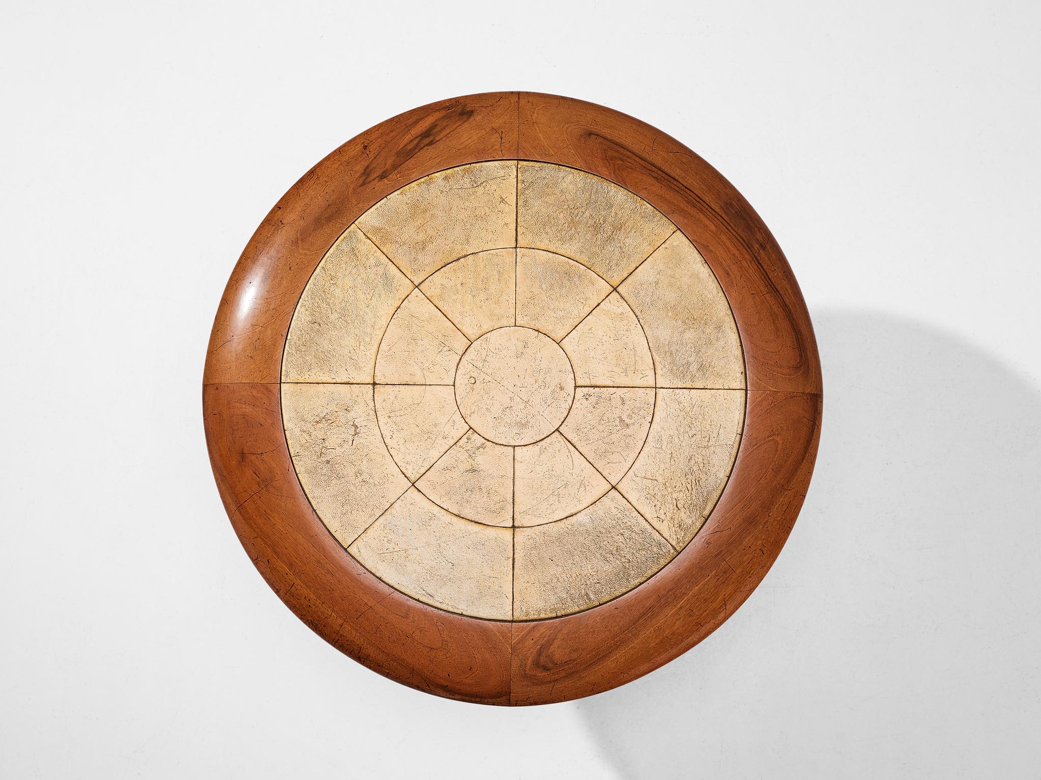Art Deco Guglielmo Ulrich Coffee Table in Parchment and Walnut 